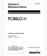 Komatsu PC360LCİ-11 HYDRAULIC EXCAVATOR Operation and Maintenance Manual (EENAM03801)