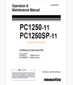 Komatsu PC1250-11 PC1250SP-11 HYDRAULIC EXCAVATOR Operation and Maintenance Manual (EENAM03651_PC1250_SP-11_1806)