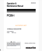 Komatsu PC09-1 HYDRAULIC EXCAVATOR Operation and Maintenance Manual (EENAM03403_PC09-1_1910)