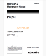 Komatsu PC09-1 HYDRAULIC EXCAVATOR Operation and Maintenance Manual (EENAM03402_PC09_Series_1602)