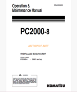 Komatsu PC2000-8 HYDRAULIC EXCAVATOR Operation and Maintenance Manual (EEAM026200_PC2000-8_0703)