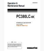 Komatsu PC380LC-6K HYDRAULIC EXCAVATOR Operation and Maintenance Manual (eeam008501_PC160_180_200-6)