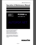 KOMATSU PC5500-11 HYDRAULIC MINING EXCAVATOR Operation and Maintenance Manual(OMM 15184-D-EN-11T2-P1-1.0)