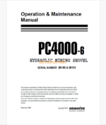 Komatsu PC4000-6 HYDRAULIC MINING SHOVEL Operation and Maintenance Manual (GZEAM08180)