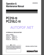 KOMATSU PC210-10,PC210LC-10 HYDRAULIC EXCAVATOR Operation and Maintenance Manual(UENAM00904)