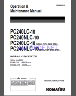 KOMATSU PC240LC-10,PC240NLC-10,PC240LC-10,PC240NLC-10 HYDRAULIC EXCAVATOR Operation and Maintenance Manual(UENAM00920)