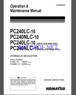 Komatsu PC240LC-10,PC240NLC-10 HYDRAULIC EXCAVATOR Operation and Maintenance Manual(UENAM00923)