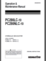 Komatsu PC290LC-10,PC290NLC-10 HYDRAULIC EXCAVATOR Operation and Maintenance Manual(UENAM00933)