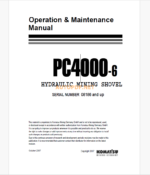 Komatsu PC4000-6 HYDRAULIC MINING SHOVEL Operation and Maintenance Manual (GZEAM08186)