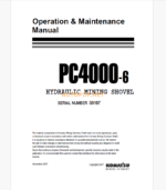 Komatsu PC4000-6 HYDRAULIC MINING SHOVEL Operation and Maintenance Manual (GZEAM08187)