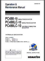 Komatsu PC490-10,PC490LC-10,PC490LC-10 HYDRAULIC EXCAVATOR Operation and Maintenance Manual(UENAM01500)