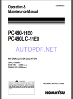 Komatsu PC490-11E0,PC490LC-11E0 HYDRAULIC EXCAVATOR Operation and Maintenance Manual(UENAM01632)