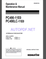 Komatsu PC490-11E0,PC490LC-11E0 HYDRAULIC EXCAVATOR Operation and Maintenance Manual(UENAM01634)