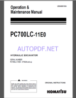 Komatsu PC700LC-11E0 HYDRAULIC EXCAVATOR Operation and Maintenance Manual(UENAM01654)