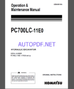 Komatsu PC210-11E0,PC210LC-11E0,PC210NLC-11E0,PC230NHD-11E0 HYDRAULIC EXCAVATOR Operation and Maintenance Manual(UENAM01662)