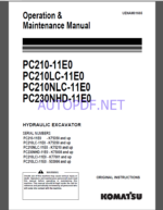 Komatsu PC210-11E0,PC210LC-11E0,PC210NLC-11E0,PC230NHD-11E0 HYDRAULIC EXCAVATOR Operation and Maintenance Manual(UENAM01665)