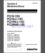 Komatsu PC210-11E0,PC210LC-11E0,PC210NLC-11E0,PC230NHD-11E0 HYDRAULIC EXCAVATOR Operation and Maintenance Manual(UENAM01668)