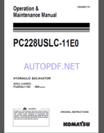 Komatsu PC228USLC-11E0 HYDRAULIC EXCAVATOR Operation and Maintenance Manual(UENAM01751)