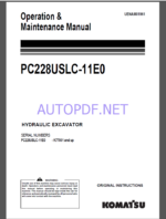 Komatsu PC228USLC-11E0 HYDRAULIC EXCAVATOR Operation and Maintenance Manual(UENAM01961)