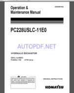 Komatsu PC228USLC-11E0 HYDRAULIC EXCAVATOR Operation and Maintenance Manual(UENAM01962)