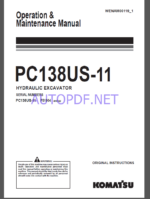 Komatsu PC138US-11 HYDRAULIC EXCAVATOR Operation and Maintenance Manual(WENAM00119_1)