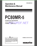 Komatsu PC80MR-5 HYDRAULIC EXCAVATOR Operation and Maintenance Manual(WENAM00182)