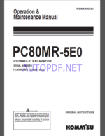 Komatsu PC80MR-5EO HYDRAULIC EXCAVATOR Operation and Maintenance Manual(WENAM00243)