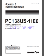 Komatsu PC138US-11E0 HYDRAULIC EXCAVATOR Operation and Maintenance Manual(WENAM00550_1)