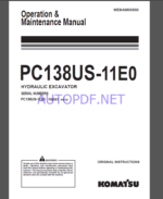 Komatsu PC138US-11E0 HYDRAULIC EXCAVATOR Operation and Maintenance Manual(WENAM00550)