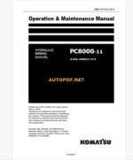 Komatsu PC8000-11 HYDRAULIC MINING EXCAVATOR Operation and Maintenance Manual (GZEAM12118-0)