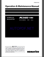 Komatsu PC3400-11M0 HYDRAULIC EXCAVATOR Operation and Maintenance Manual(PEN01618-04)