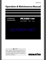 Komatsu PC360LC-11 HYDRAULIC EXCAVATOR Operation and Maintenance Manual(PEN01652-02)