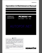 Komatsu PC360LC-11E0 HYDRAULIC EXCAVATOR Operation and Maintenance Manual(PEN01838-00)