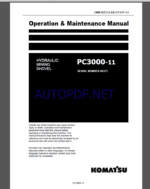 Komatsu PC300-11 HYDRAULIC MINING SHOVEL Operation Maintenance Manual(OMM 06373-D-EN-11T4-P1-1.0)