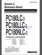 Komatsu PC180LC-3,PC180LLC-3,PC180NLC-3 HYDRAULIC EXCAVATOR Operation and Maintenance Manual(SEAM021P0304R)