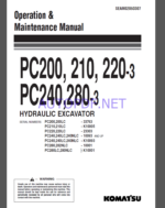 Komatsu PC200, 210, 220-3,PC240,280-3 HYDRAULIC EXCAVATOR Operation and Maintenance Manual(SEAM02050307)