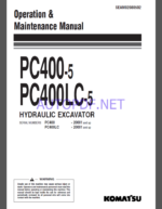 Komatsu PC400-5,PC400LC-5 HYDRAULIC EXCAVATOR Operation and Maintenance Manual(SEAM02080502)