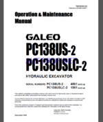 Komatsu PC138US-2,PC138USLC-2 HYDRAULIC EXCAVATOR Operation and Maintenance Manual(TEN00003-00)