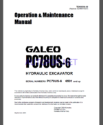 Komatsu PC78US-6 HYDRAULIC EXCAVATOR Operation and Maintenance Manual(TEN00004-00)