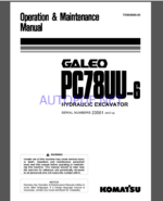 Komatsu PC78UU-6 HYDRAULIC EXCAVATOR Operation and Maintenance Manual(TEN00005-00)