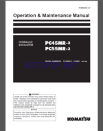 Komatsu PC45MR-3,PC55MR-3 HYDRAULIC EXCAVATOR Operation and Maintenance Manual(TEN00666-C9)