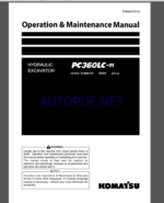 Komatsu PC360LC-11 HYDRAULIC EXCAVATOR Operation and Maintenance Manual(TEN00670-03)