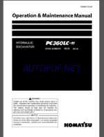 Komatsu PC360LC-11 HYDRAULIC EXCAVATOR Operation and Maintenance Manual(TEN00778-00)