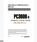 Komatsu PC3000-6 HYDRAULIC MINING EXCAVATOR Operation and Maintenance Manual (OG_PC3000-6_06241)