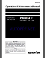 Komatsu PC360LC-11 HYDRAULIC EXCAVATOR Operation and Maintenance Manual(TEN00879-00)