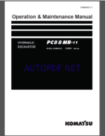 Komatsu PC8 8 MR-11 HYDRAULIC EXCAVATOR Operation and Maintenance Manual(TEN00969-C7)