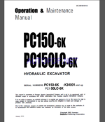 Komatsu PC150-6K,PC150LC-6K HYDRAULIC EXCAVATOR Operation and Maintenance Manual(UEAD000403)