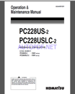 Komatsu PC228US-2,PC228USLC-2 HYDRAULIC EXCAVATOR Operation and Maintenance Manual(UEAM001201)