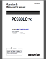 Komatsu PC380LC-7K HYDRAULIC EXCAVATOR Operation and Maintenance Manual(UEAM001801)