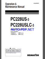 Komatsu PC228US-3,PC228USLC-3 HYDRAULIC EXCAVATOR Operation and Maintenance Manual(UEAM002602)